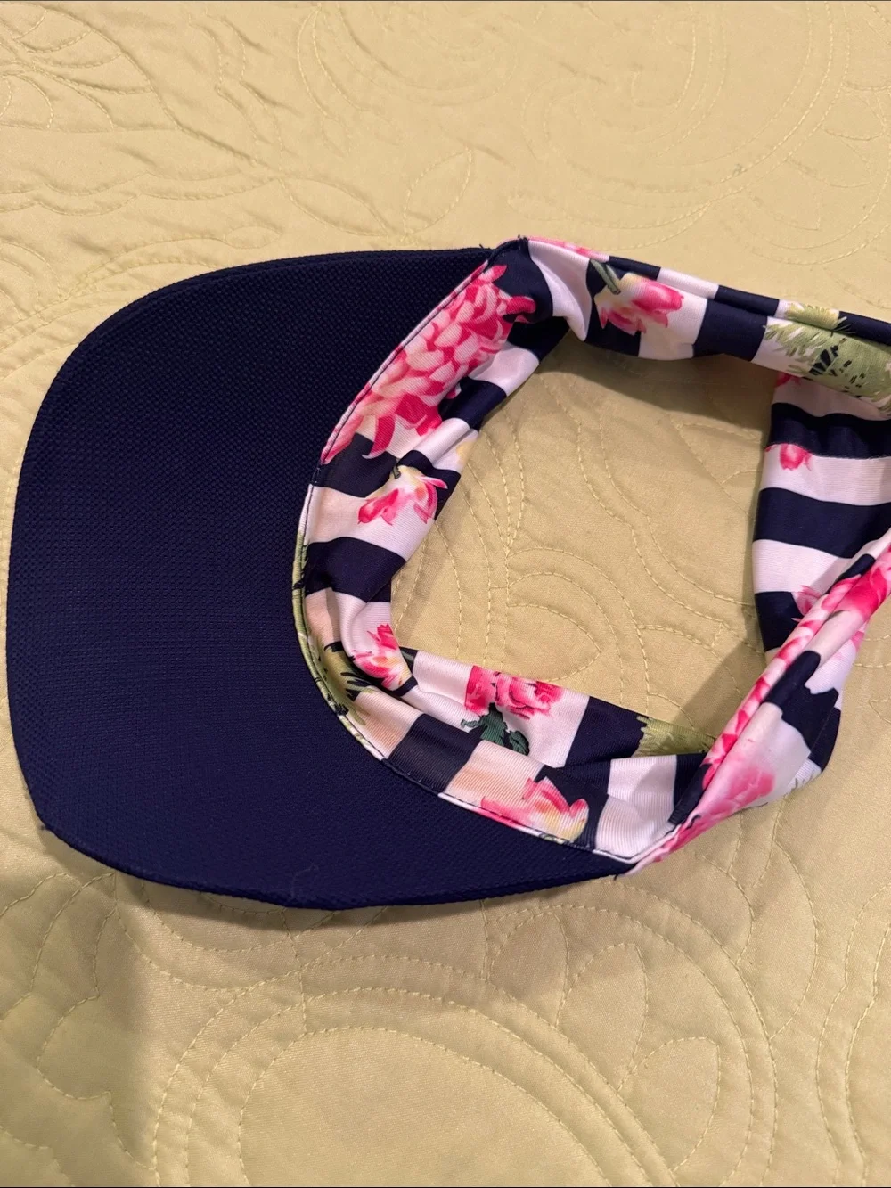 SUNCI    Women s Navy Floral Twist Headband Visor